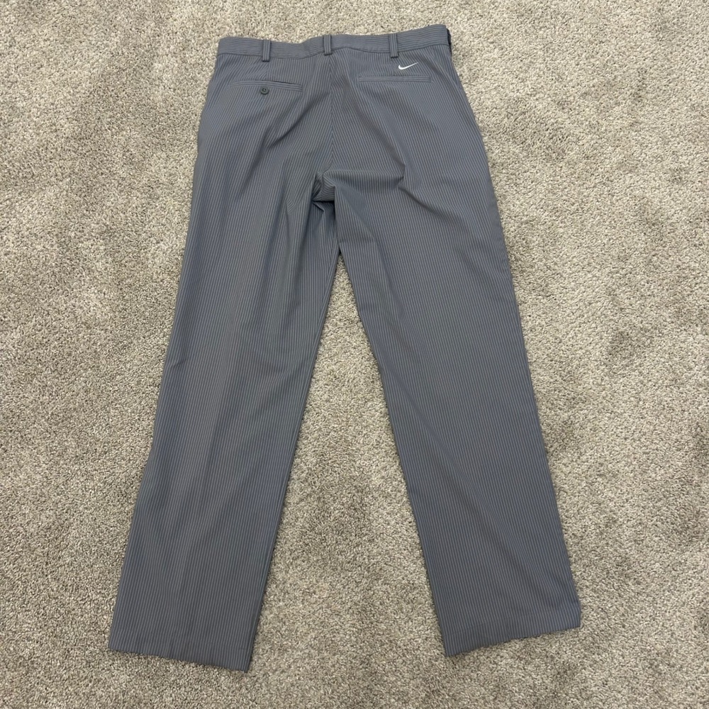 Nike Golf Pants 34x32 Grey Pinstripe Dri-FIT Performance Trousers Performance - Picture 10 of 10